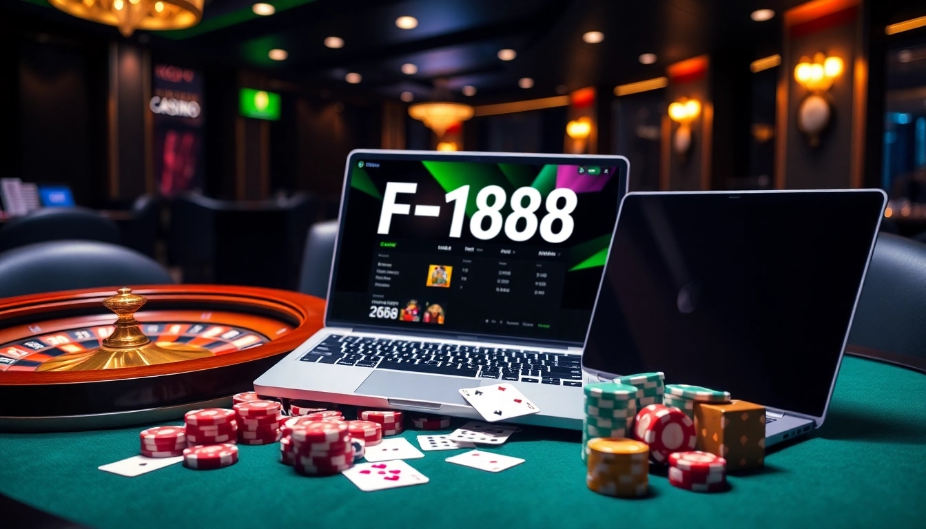 Experience the excitement of F168 online gambling with vibrant casino visuals.