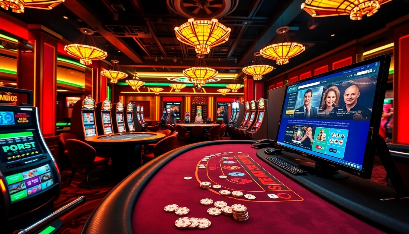 Engaged players experiencing high-stakes gaming at qq88 casino, showcasing vibrant tables and excitement.