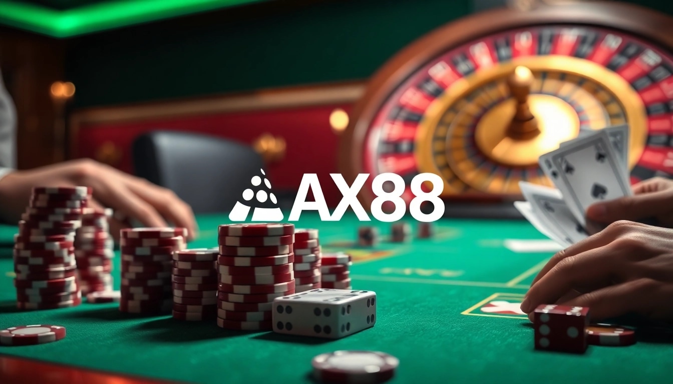 Players enjoying a thrilling game of chance at AX88 casino, showcasing excitement and strategy.