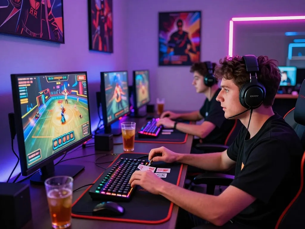 Experience thrilling gambling action with Link vào 79KING in an engaging gaming setup.
