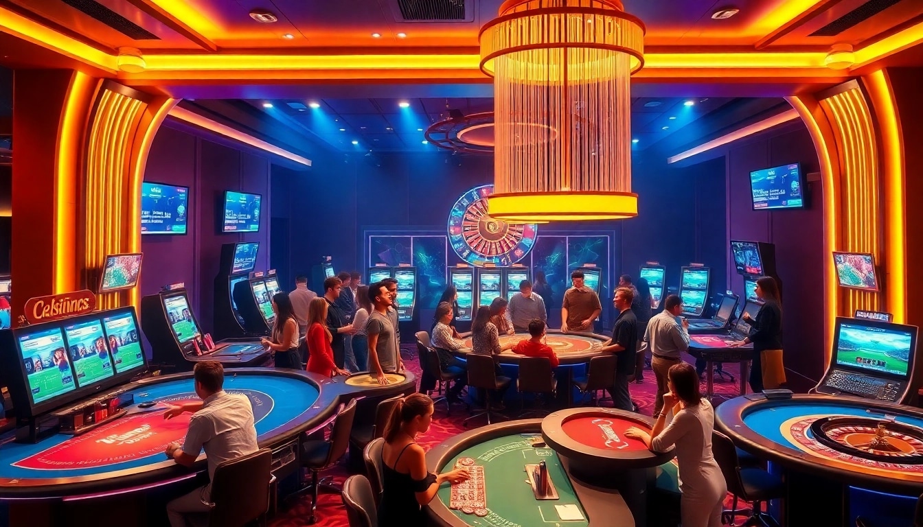 Experience the excitement of online betting at https://789beta2.com/ with a vibrant casino atmosphere filled with players and games.