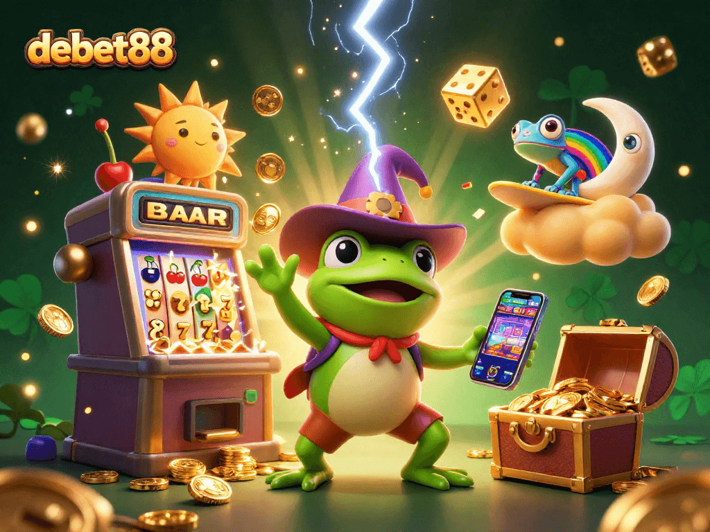 Experience thrilling wins with debet88's cartoon casino adventure filled with vibrant characters and game elements!