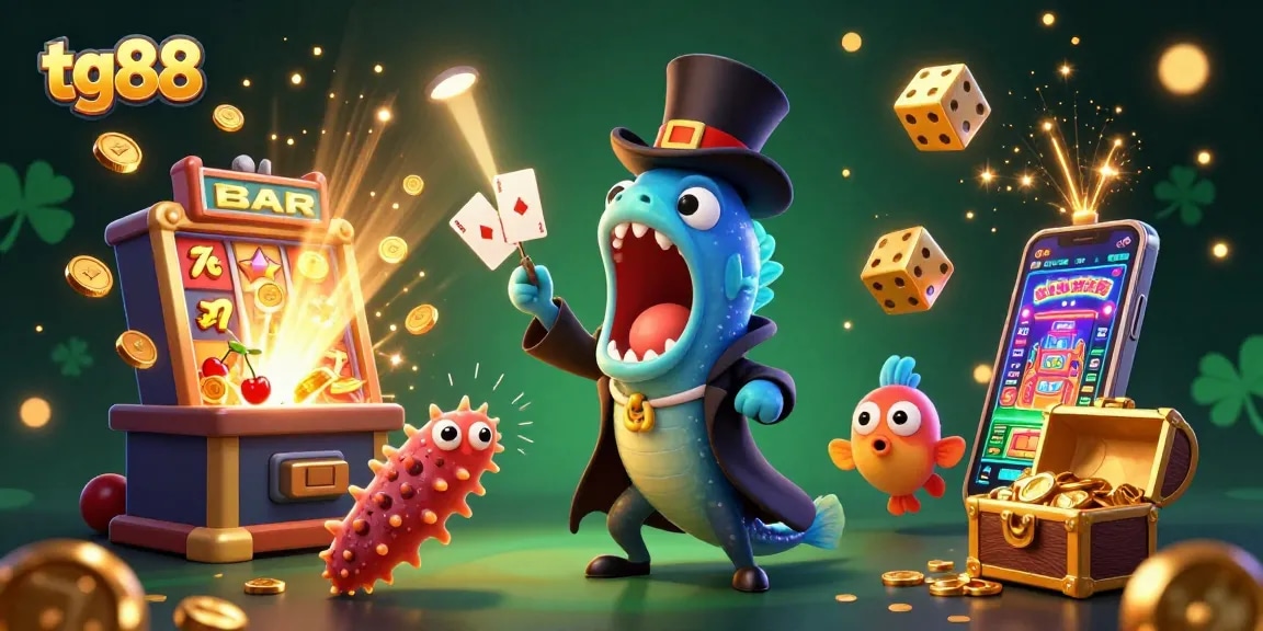 Experience thrills with tg88's dynamic casino magic featuring animated characters and rich gaming elements.