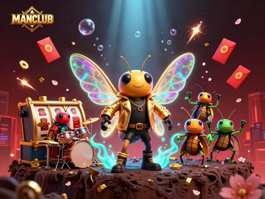 Experience thrilling casino action with MANCLUB's vibrant slot games and dynamic characters.