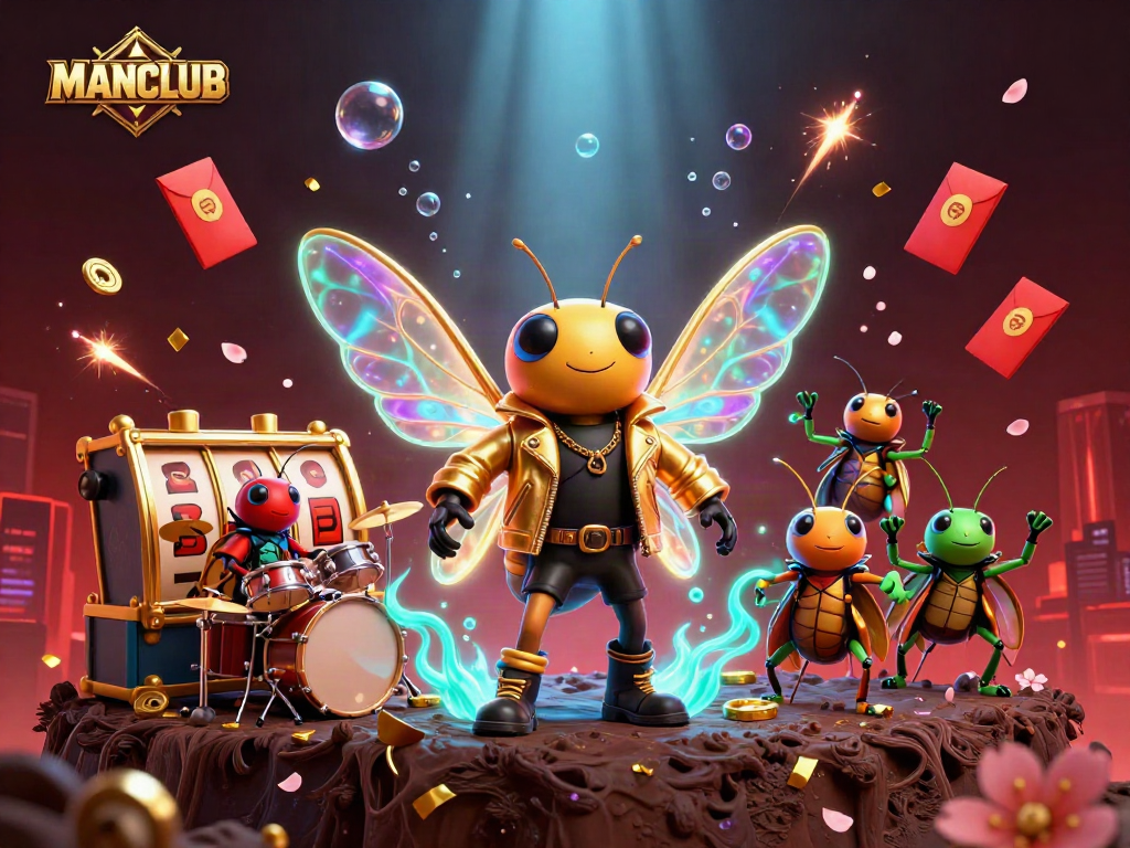 Experience thrilling casino action with MANCLUB's vibrant slot games and dynamic characters.