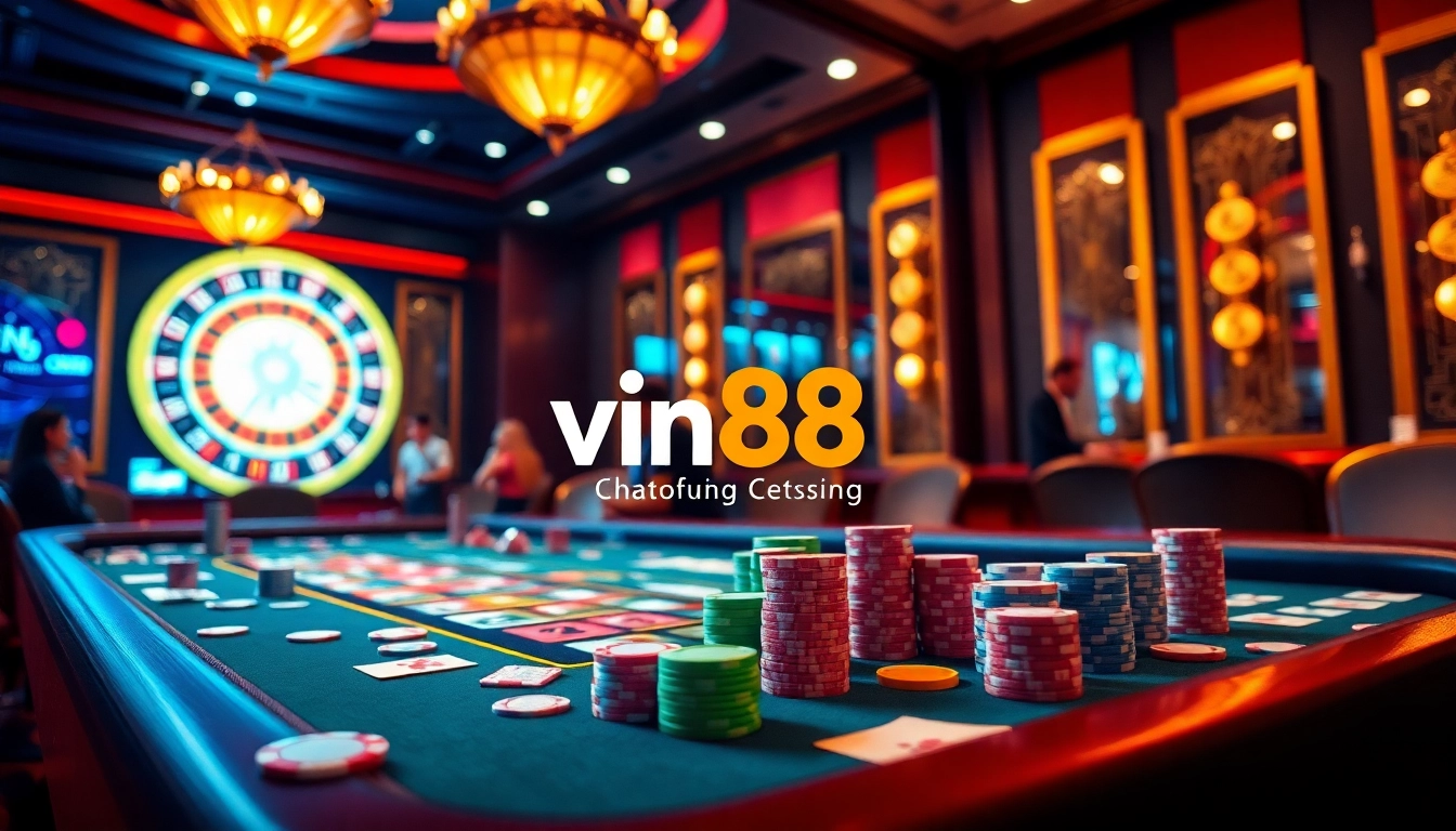 Experience thrilling gameplay at vin88 chính thức with vibrant casino tables and immersive online gambling.