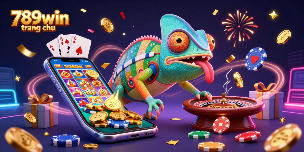 Engage in thrilling gaming experiences at 789win trang chu, featuring vibrant casino elements and action-filled scenes.