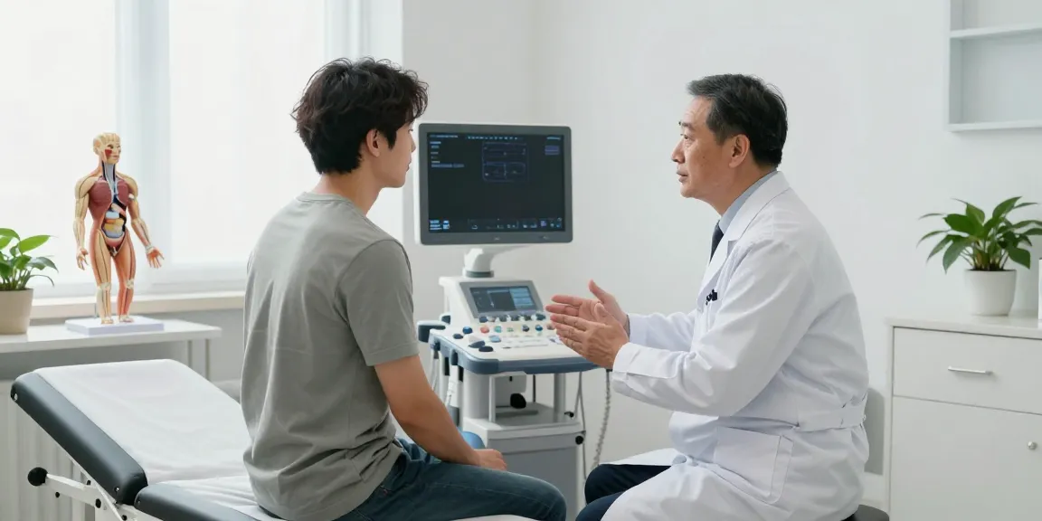 Urology consultation with patient in modern medical office, emphasizing care and professionalism.