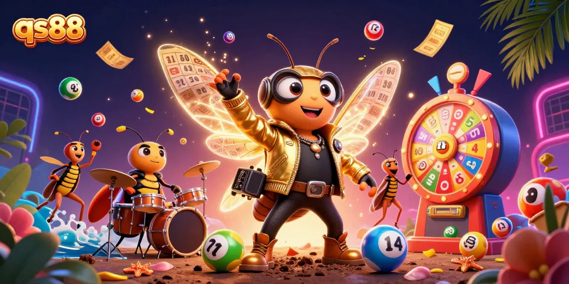 Experience thrilling gameplay at qs88 with vibrant elements and a rocking cicada theme.