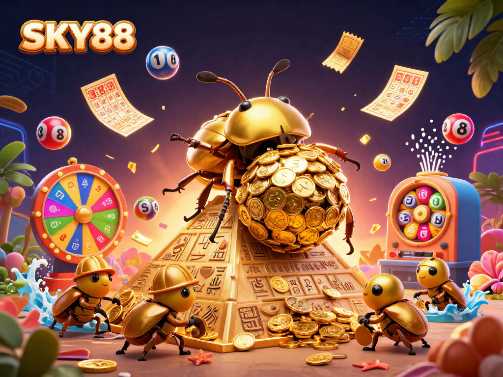 Experience thrilling gameplay at SKY88 with colorful lottery themes and dynamic casino elements.