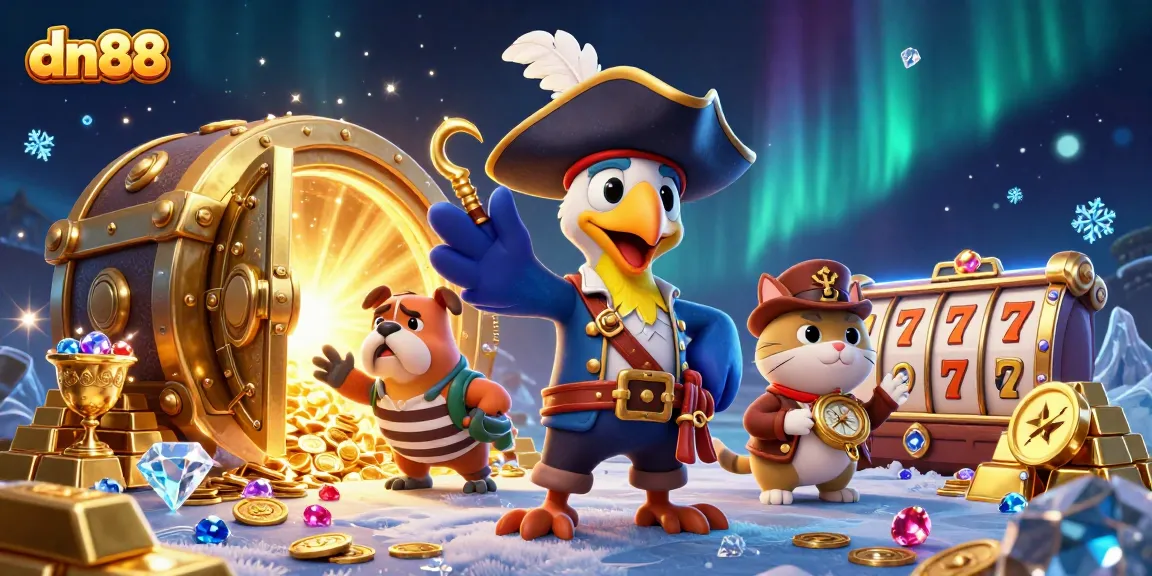 Experience thrilling gaming adventures with dn88 as you uncover treasures in a vibrant casino scene.