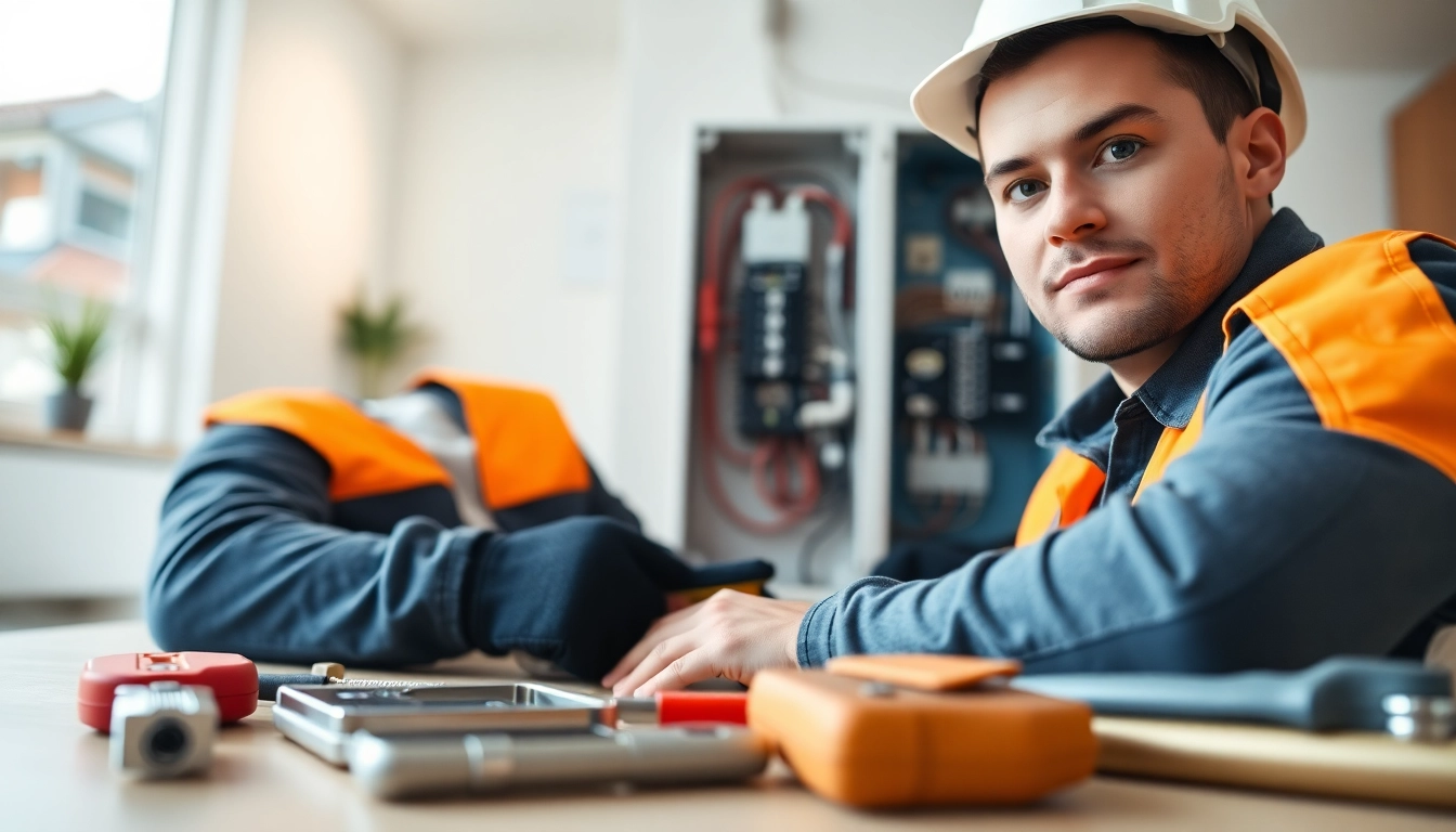 Electrician servicing a home circuit as a residential electrician burnaby in action, showcasing professional skills.