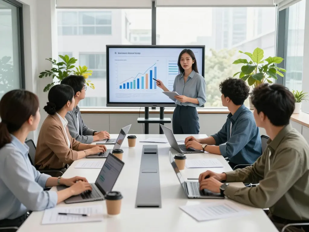 Collaborative meeting scene at https://7mvna.com/ showcasing teamwork and strategic discussion in a modern office.