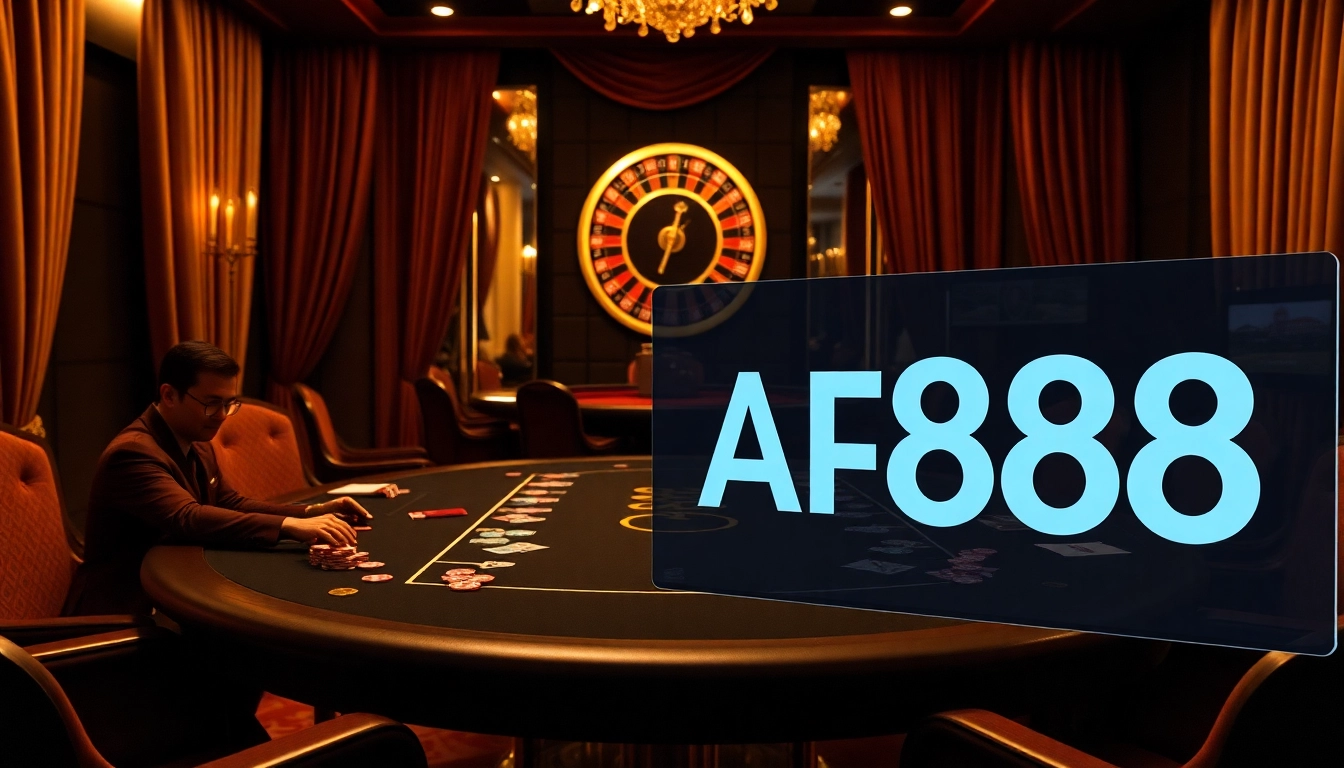 Experience the thrill of high-stakes poker at AF88 casino with vibrant chips and classic cards.
