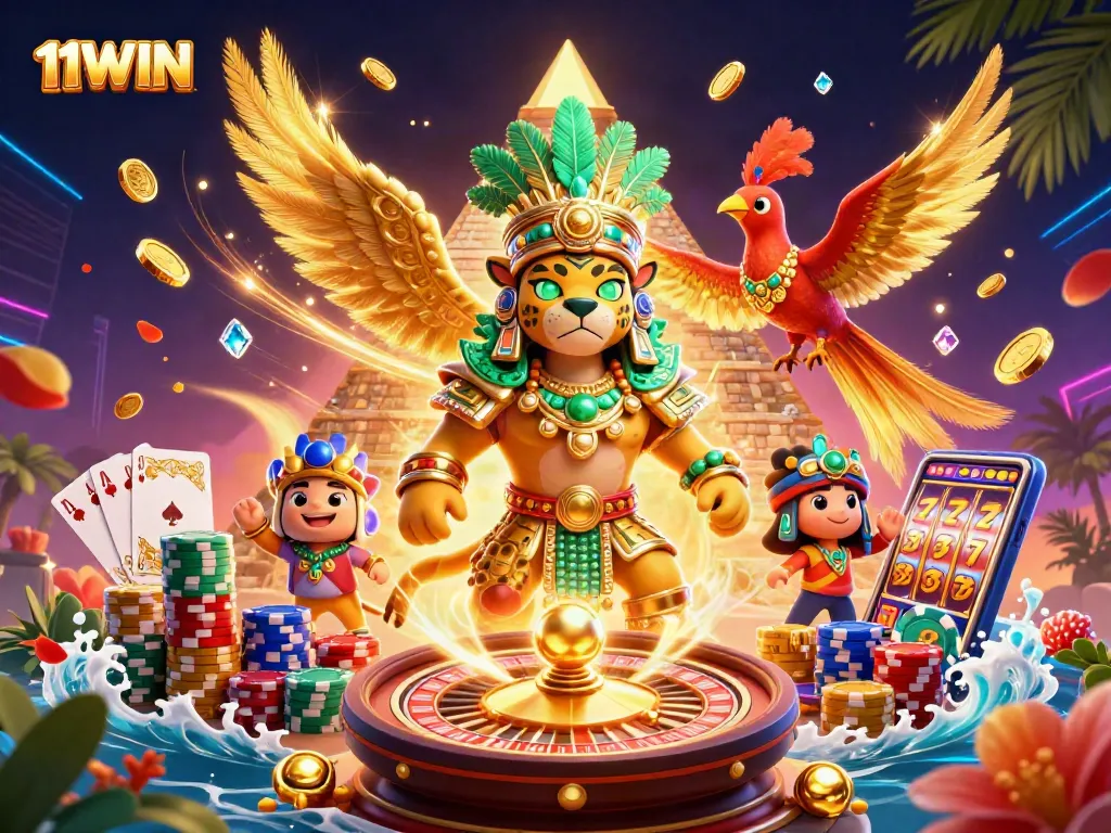 Experience thrilling game play at 11WIN with dynamic casino elements, vibrant visuals, and immersive atmosphere.