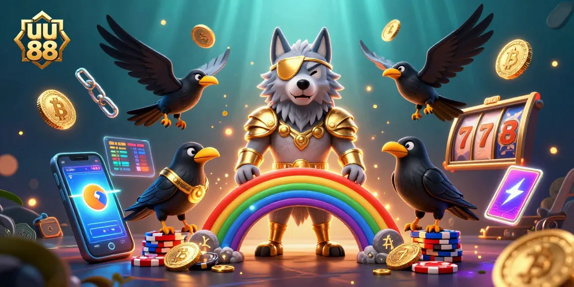 Experience thrilling uu 88 gameplay with Norse-inspired characters on a vibrant casino stage.