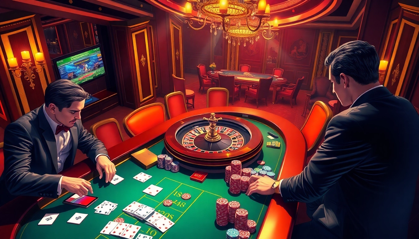 Exciting gameplay at a luxury casino table showcasing the Link vào Mm88 experience for gamblers.