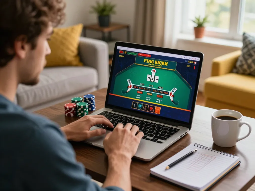 Player engaged in a live dealer blackjack game at Lu88, strategizing with notebooks and chips.
