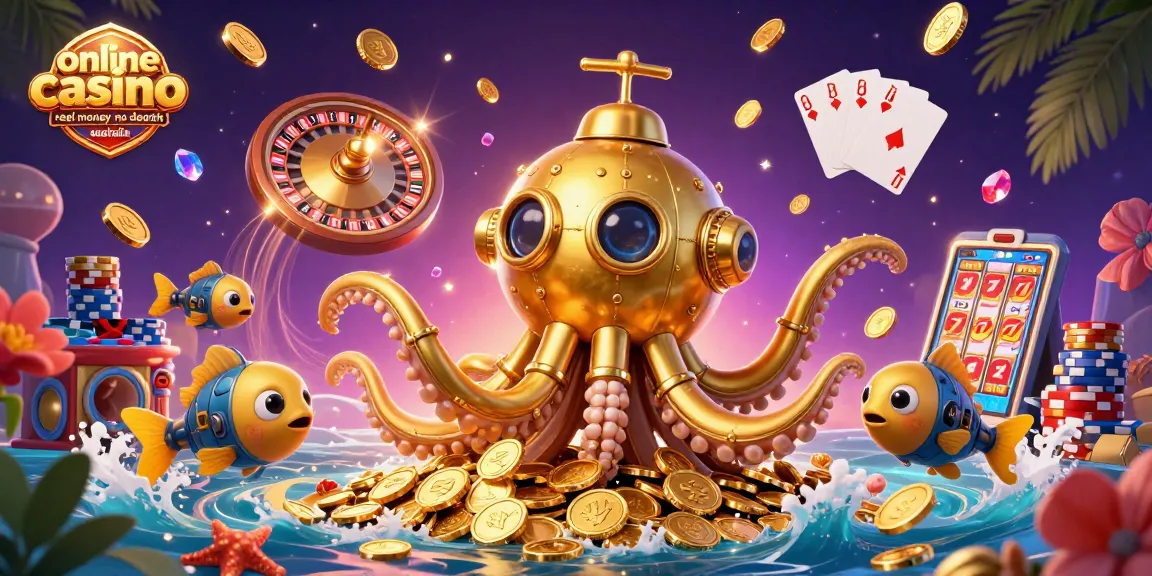 Join the thrilling adventure at online casino real money no deposit australia with golden kraken submarine and coins!